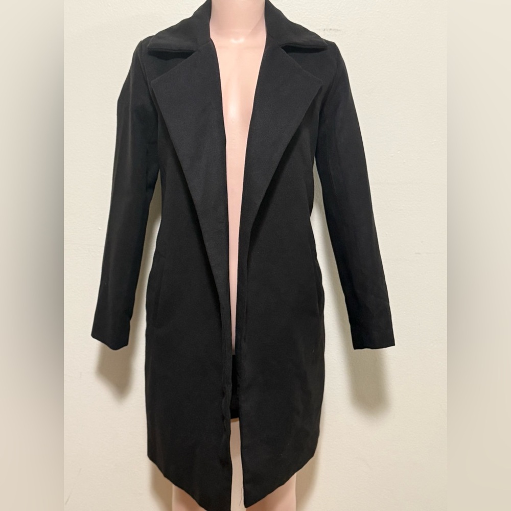 Fashion Nova NWT Upper East Side black coat woman size small - Picture 3 of 8